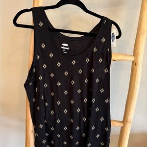 BOGO NWT Old Navy Black Patterned Women's Tank Top